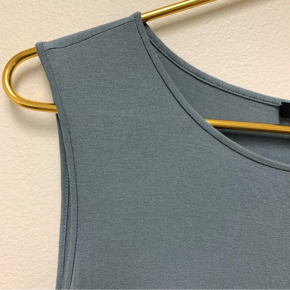 Eileen Fisher Viscose Jersey Calf-length Handkerchief Hem Tank Midi Dress Size S - Picture 6 of 12